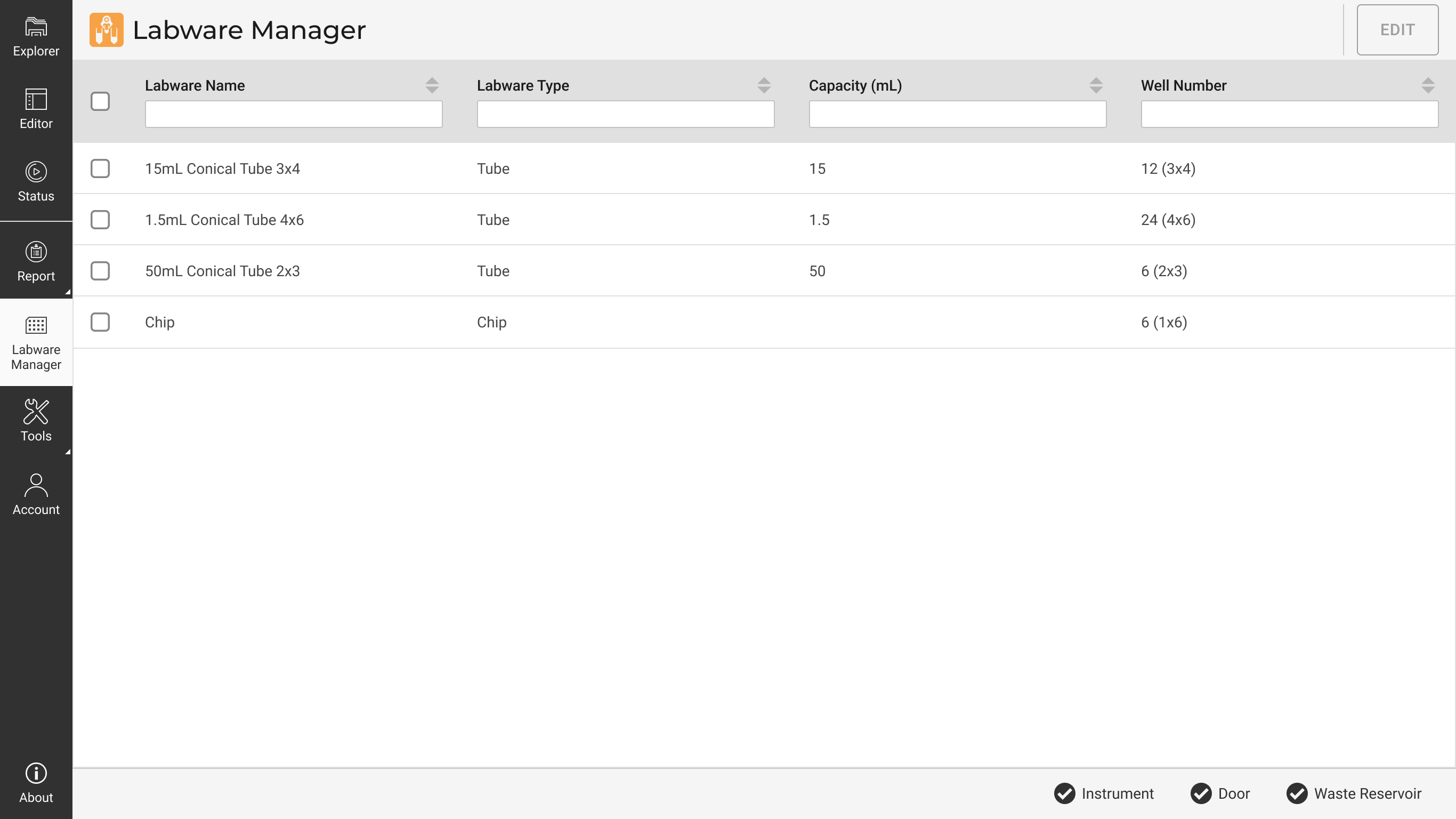 Labware Manager Page